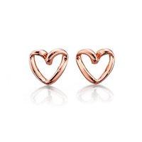 Fiorelli Gold 9ct Rose Gold Ribbon Heart Earrings