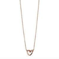 Fiorelli Gold 9ct Rose Gold Ribbon Heart Necklace
