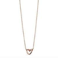 fiorelli gold 9ct rose gold ribbon heart necklace