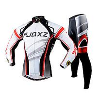 FJQXZ Cycling Jersey with Tights Men\'s Long Sleeve Bike Clothing SuitsQuick Dry Ultraviolet Resistant Front Zipper Breathable 3D Pad Back