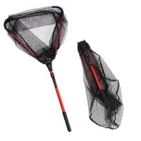 Fly Fishing Triangle Brail Landing Net Portable Foldable Lightweight Net Nylon Fishing Net Aluminum Alloy Frame