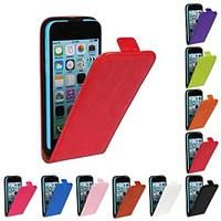 Flip-Open Up Horse Grain PU Leather Full Body Case for iPhone 5C (Assorted Colors)