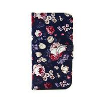 Flowers Pattern PU Leather Full Body Case with Card Slot and Stand For iPhone 7 7 Plus 5c