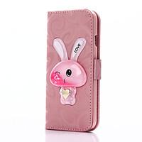 flowing quicksand liquid rabbit pattern pu leather case for apple ipho ...
