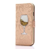 Flowing Quicksand Liquid wineglass Pattern PU leather Case For Apple iPhone 7 7 Plus 6s 6 Plus SE 5s 5