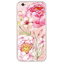 Flower Peony Pattern TPU Ultra-thin Translucent Soft Back Cover for Apple iPhone 6s 6 Plus SE 5s 5
