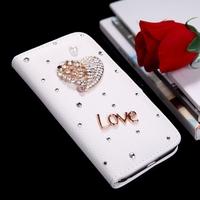 Flip Leather Bling Flower Wallet Case Cover with Stand Card Holder for Apple iPhone 6