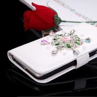 Flip Leather Bling Flower Wallet Case Cover with Stand Card Holder for Apple iPhone 6