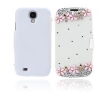 flip leather bling flower case cover pu leather for samsung galaxy s4  ...