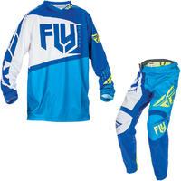 Fly Racing 2017 F-16 Motocross Jersey & Pants Blue Hi-Viz Kit