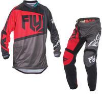 Fly Racing 2017 F-16 Motocross Jersey & Pants Red Black Kit