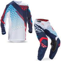 Fly Racing 2017 Kinetic Mesh Trifecta Motocross Jersey & Pants Red White Blue Kit