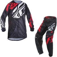 Fly Racing 2017 Kinetic Relapse Youth Motocross Jersey & Pants Black Red White Kit