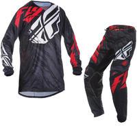 Fly Racing 2017 Kinetic Relapse Youth Motocross Jersey & Pants Black Red White Kit