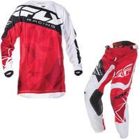 Fly Racing 2017 Kinetic Crux Motocross Jersey & Pants Red White Black Kit