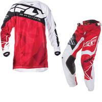 Fly Racing 2017 Kinetic Crux Motocross Jersey & Pants Red White Black Kit