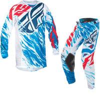 Fly Racing 2017 Kinetic Relapse Youth Motocross Jersey & Pants Red White Blue Kit