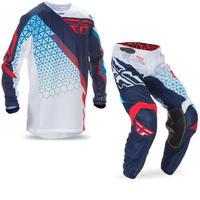 Fly Racing 2017 Kinetic Mesh Trifecta Motocross Jersey & Pants Red White Blue Kit