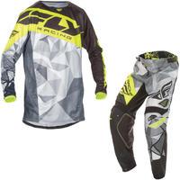 Fly Racing 2017 Kinetic Crux Youth Motocross Jersey & Pants Black Grey Hi-Viz Kit