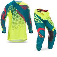 Fly Racing 2017 Kinetic Mesh Trifecta Motocross Jersey & Pants Hi-Viz Teal Kit