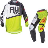 Fly Racing 2017 F-16 Youth Motocross Jersey & Pants Black Lime Kit