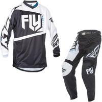 Fly Racing 2017 F-16 Motocross Jersey & Pants Black White Kit