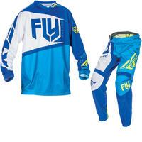 Fly Racing 2017 F-16 Motocross Jersey & Pants Blue Hi-Viz Kit