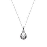 Flo Perfume Jewellery Teardrop Necklace Silver