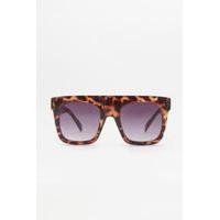 Flat Top Sunglasses, BROWN MULTI