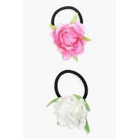 Floral Hair Bobble 2 Pack - fuchsia