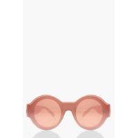 Flat Lense Round Sunglasses - pale pink