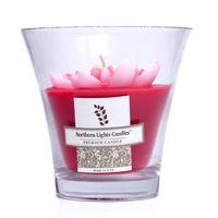 Floral Vase Premium Candle - Red Water Lily 5 inch