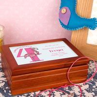 Flamingo 4th Birthday Customised Musical Jewellery Box