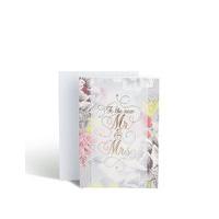 Floral Mr & Mrs Wedding Card