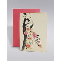 Floral Sequin Dress Birthday Card