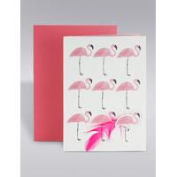 Flamingo Feathers Card