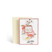 Floral 80th Card
