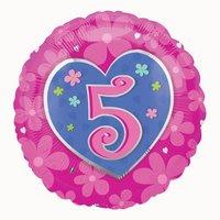 Flower Number 5 Birthday Foil Ba...