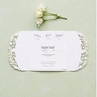 Floral Elegance Laser Embossed Invitations with Classic Script Personalisation