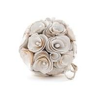 Floral Pomander Ball Made With Wood Curls - Small - White