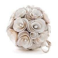 Floral Pomander Ball Made With Wood Curls - Medium - Grass Green