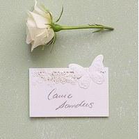 Floral Elegance with Butterfly Laser Embossed Place Cards
