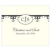 Fleur De Lis Rectangular Label