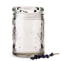 Floral Pressed Glass Mason Jar Favour with Stopper