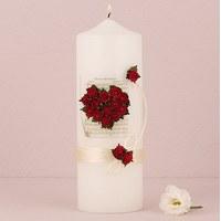 Flower of Love In Romantic Red Candles - Lighting Taper Candles