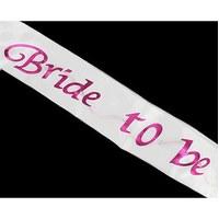 Flashing White Bride To Be Sash