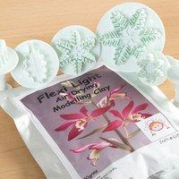 flexi light clay and cutter bundle snowflake and holly leaf 376236