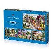 flora fauna 4 x 500 piece jigsaw puzzles