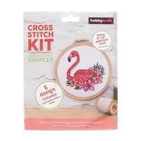 Flamingo Cross Stitch Hoop Kit
