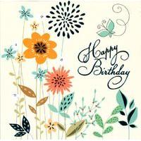 floral burst birthday card